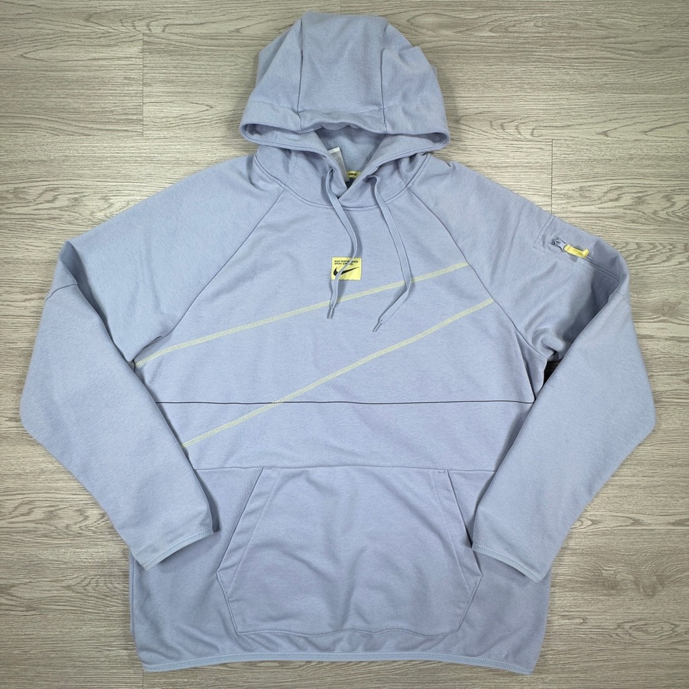 Nike Men's Hoodie Dri-FIT Standard Issue Blue‎ XL Pullover Graphic Pocket